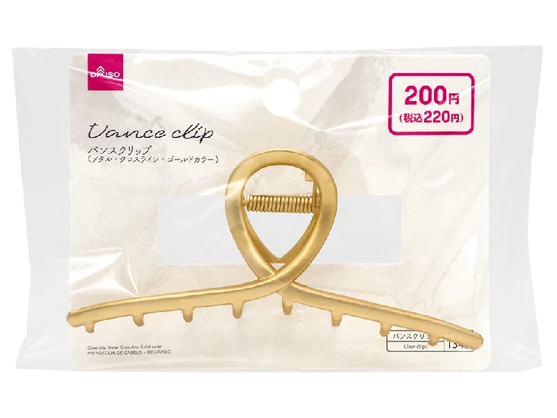 Claw Clip Metal Crossline Gold Color