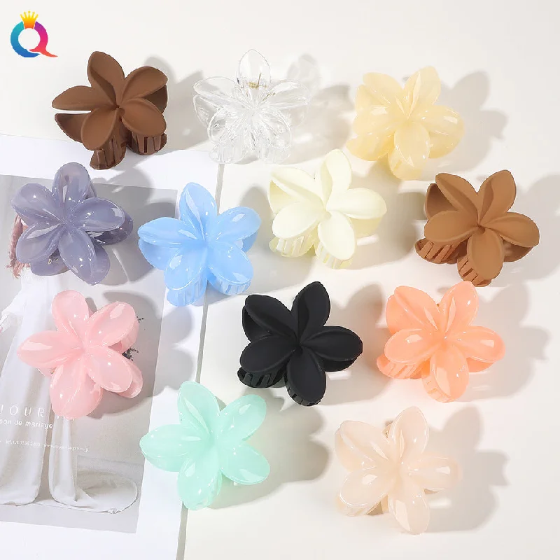 Wholesale Solid Color Frangipani Grab Clips