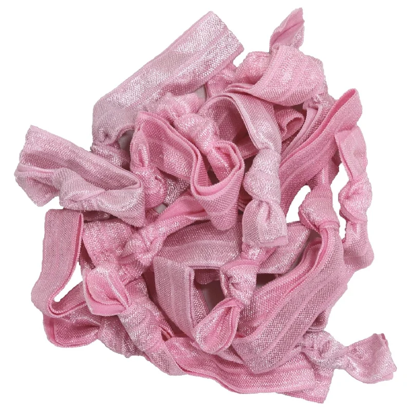 Light Pink Ribbon Hair Ties - 20 Pack