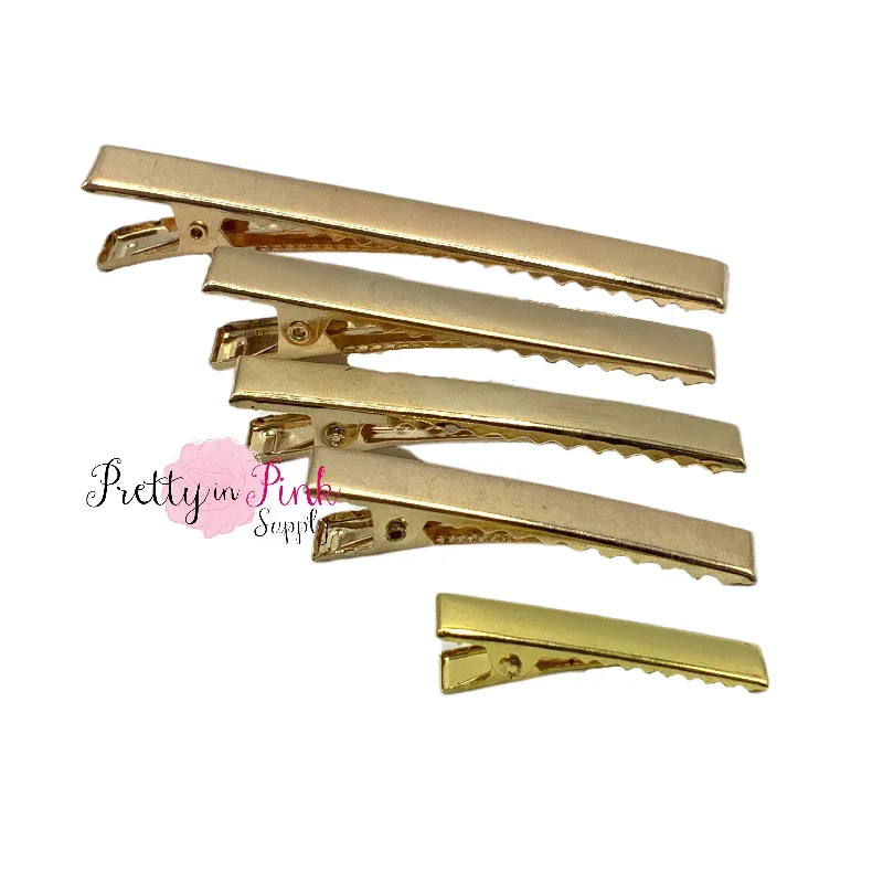 Gold Alligator Clips with Teeth - Pack of 5