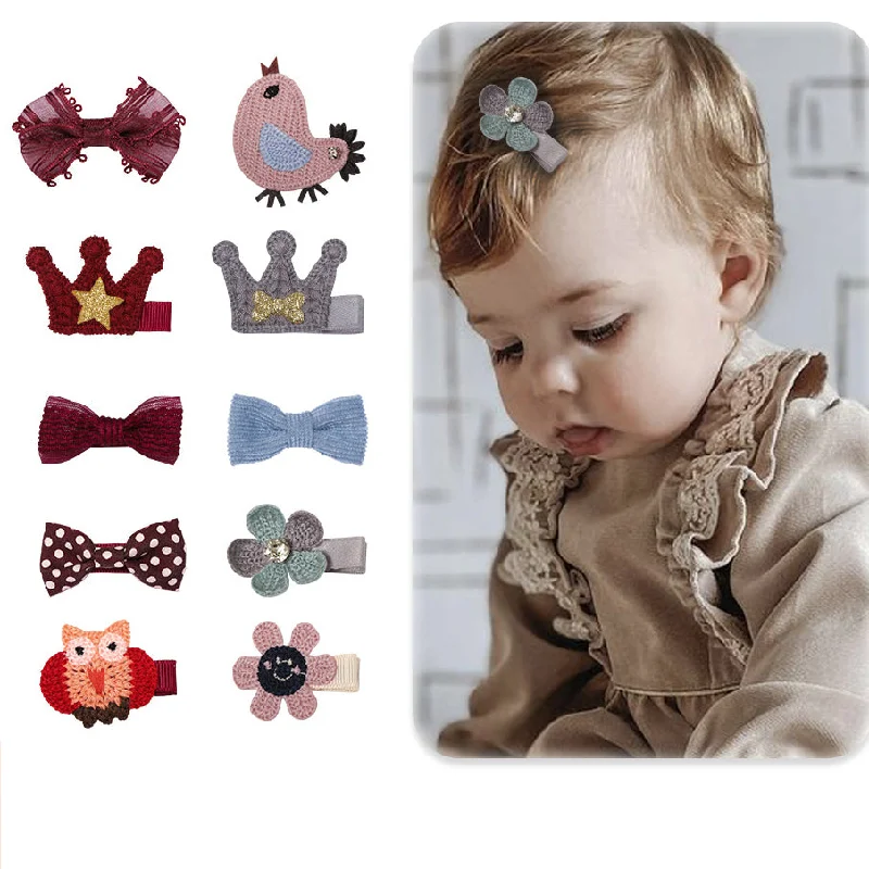 Wholesale Kids Bow Knot Small Animal Flower Hair Clips