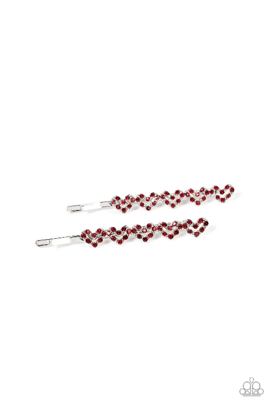 Thinking of You Red Heart Hair Clip - Paparazzi Accessories