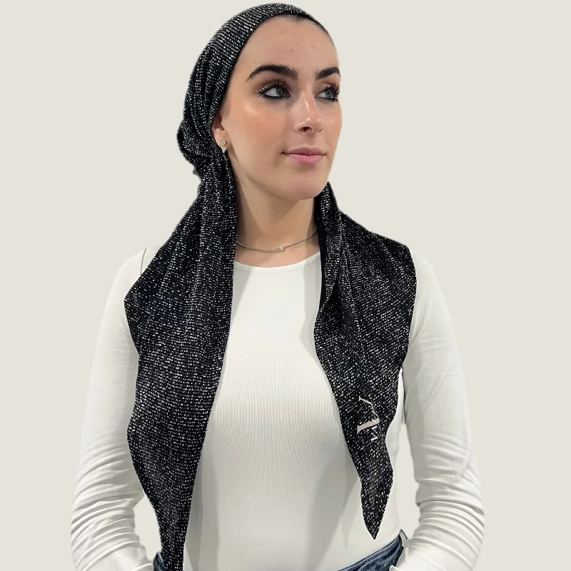 Black Sparkle Pre-Tied Scarf