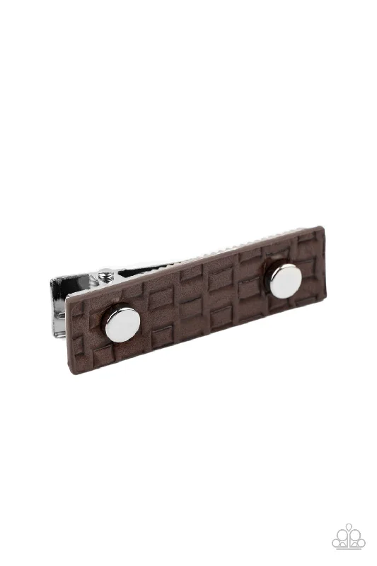 Pleasantly Patterned Brown Hair Clip - Paparazzi Accessories