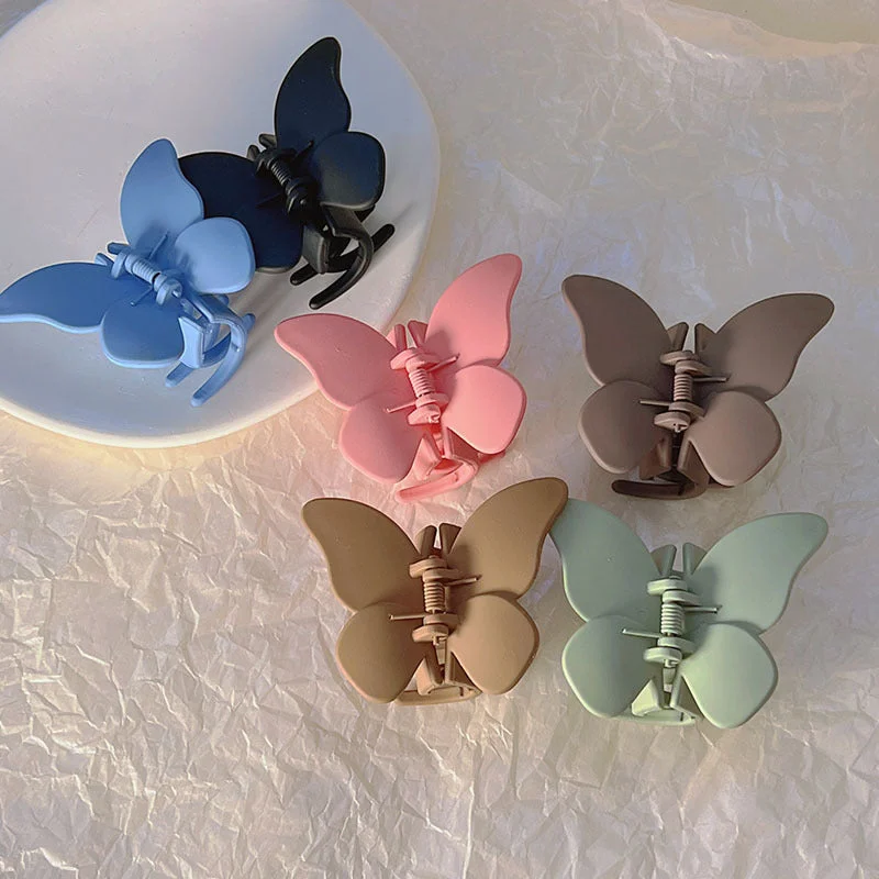 Wholesale Frosted Butterfly Acrylic Hair Clips