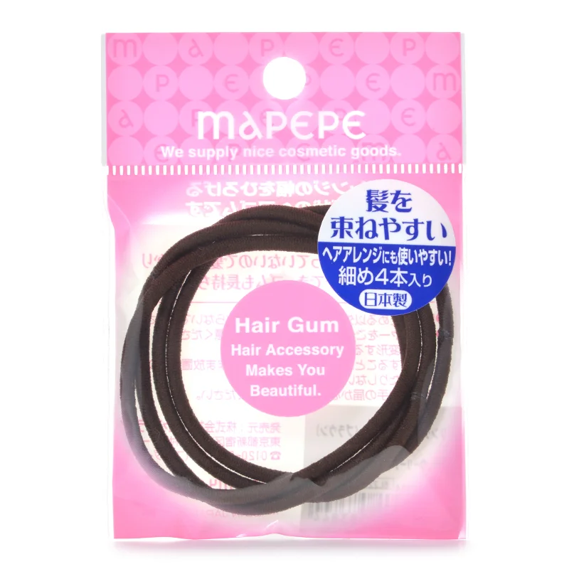 Mapepe Hair Tie M Brown 4pcs