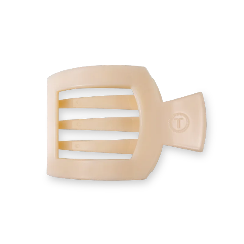 Almond Beige Medium Flat Square Clip