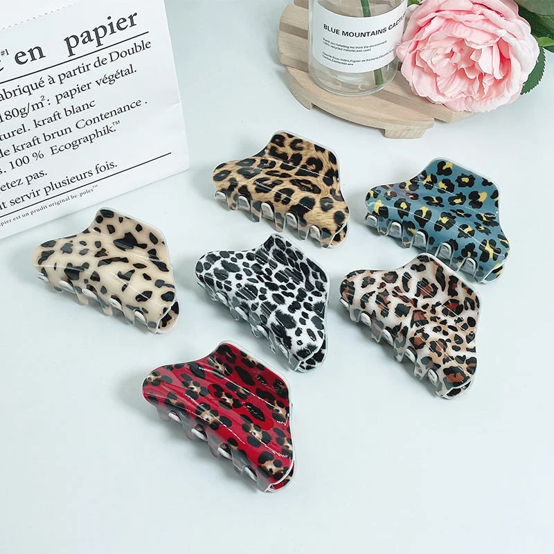 Wholesale Leopard Print Acrylic Hair Clips