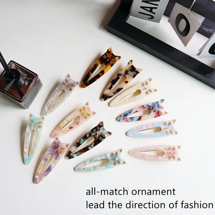 Wholesale of Cute and Sweet Cat Acetic Acid Board Hair Clips