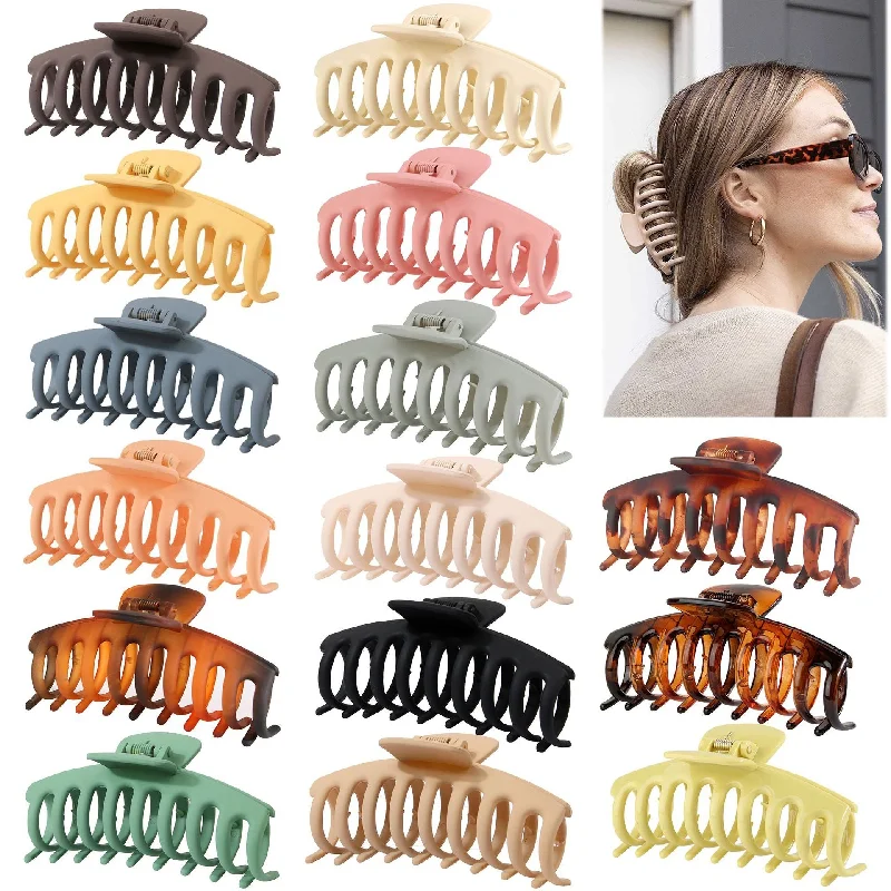 Wholesale 11CM Frosted PS Plastic Material Hair Clips