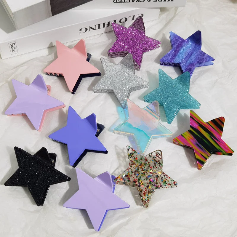 Wholesale Pentagram Acetate Hair Clips