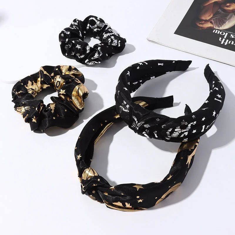 Wholesale Skull Halloween High Skull Knot Fabric Polyester Headband