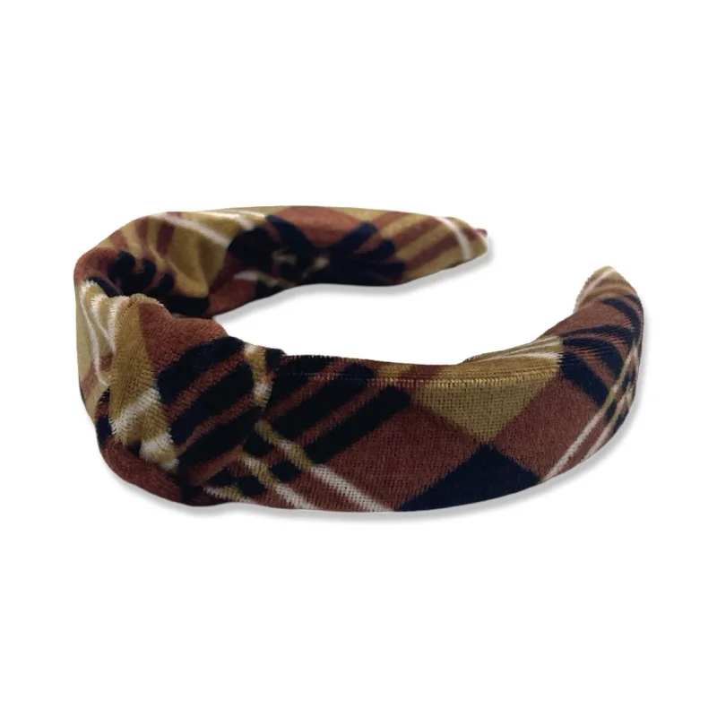 Fall Plaid Velvet Hard Headband