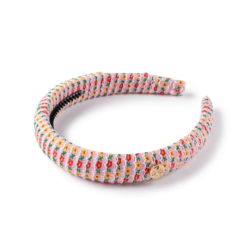 Halo Luxe Ava Scalloped Headband - Floral Pink Multi