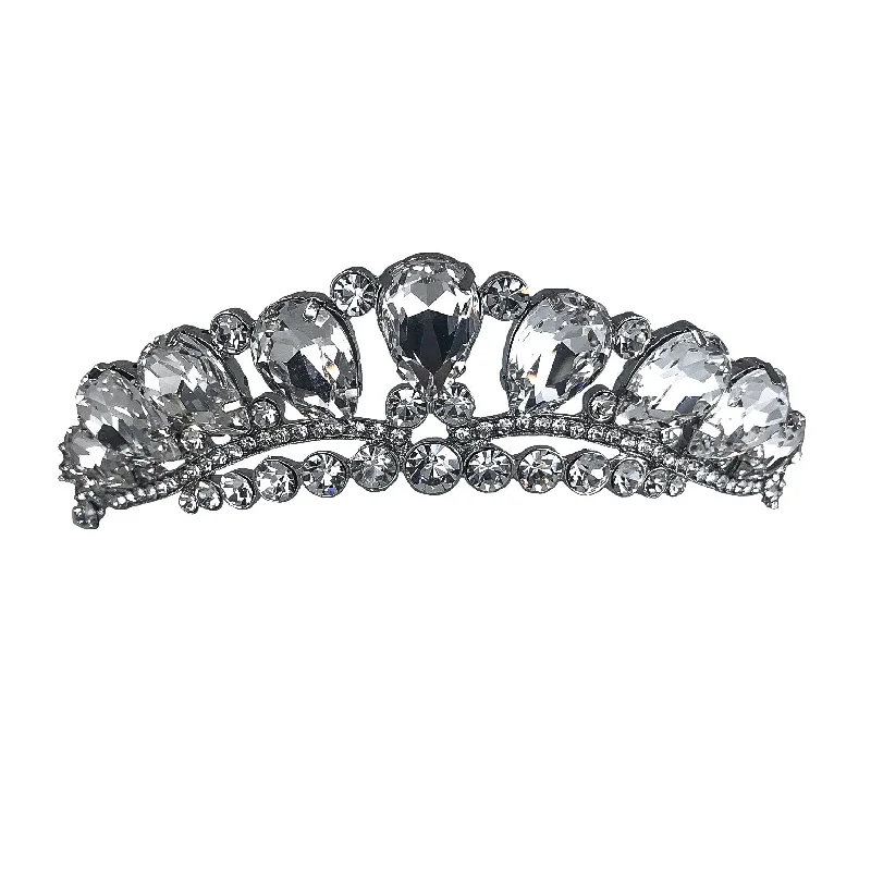 Rosalia Crystal Cluster Silver Tiara