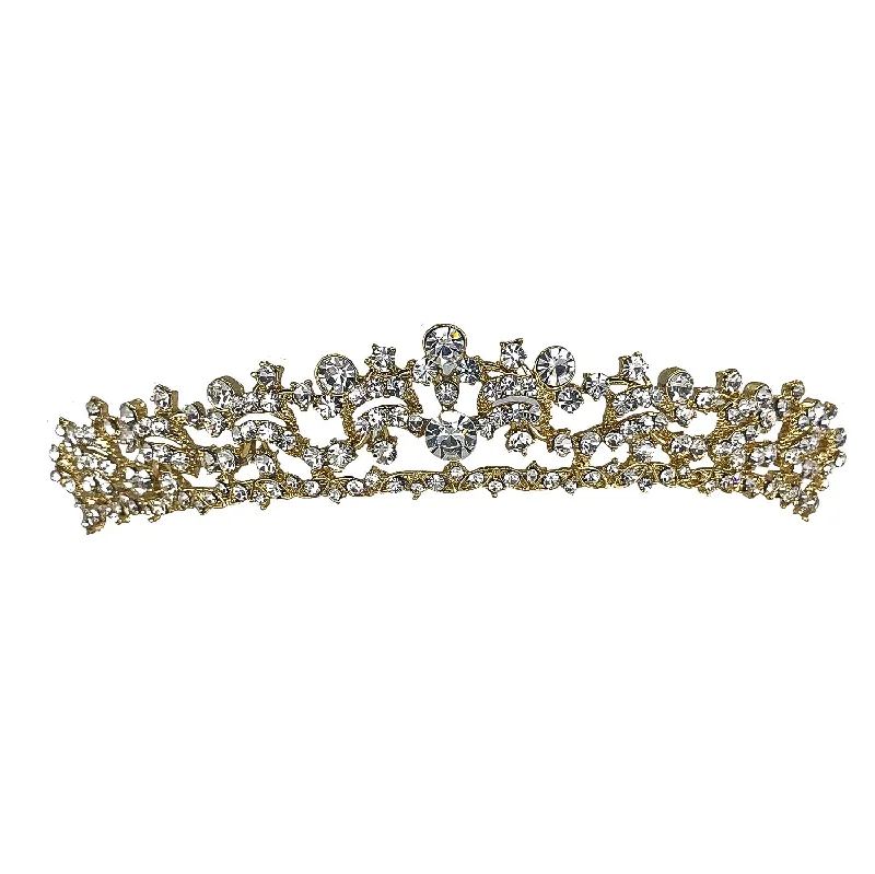 Kandace Classic Crystal Gold Tiara