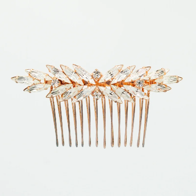 Rose Gold Crystal Hair Comb