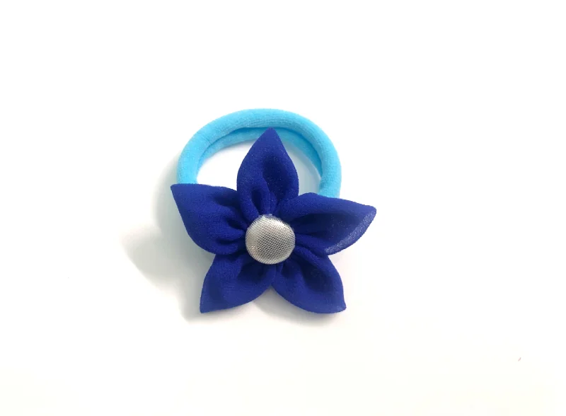 Flower Hair Tie - Dark Blue